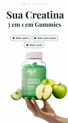 [COMPRE 1 GANHE OUTRA] Creatina 3 em 1 - Com Colágeno e Ácido Hialurônico Hy Nutrition