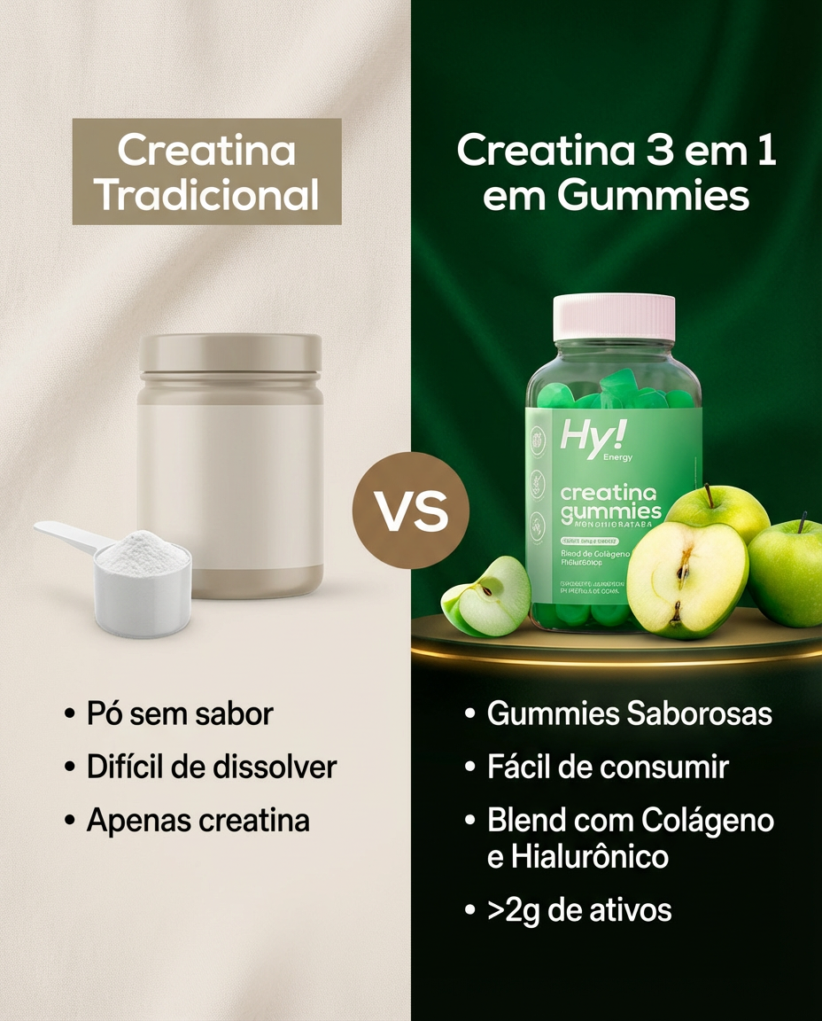 [COMPRE 1 GANHE OUTRA] Creatina 3 em 1 - Com Colágeno e Ácido Hialurônico Hy Nutrition