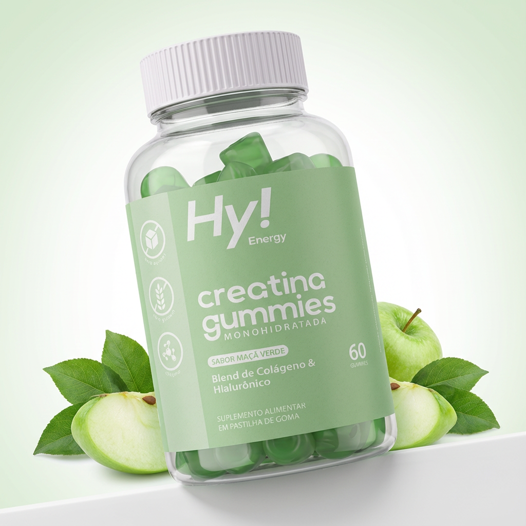 Beauty Creatine – Creatina em Gummies com Colágeno e Ácido Hialurônico para Mulheres 35+ Hy Nutrition