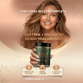 Creatina da Beleza – Creatina em 3 em 1 (Com Colágeno e Ácido Hialurônico)
