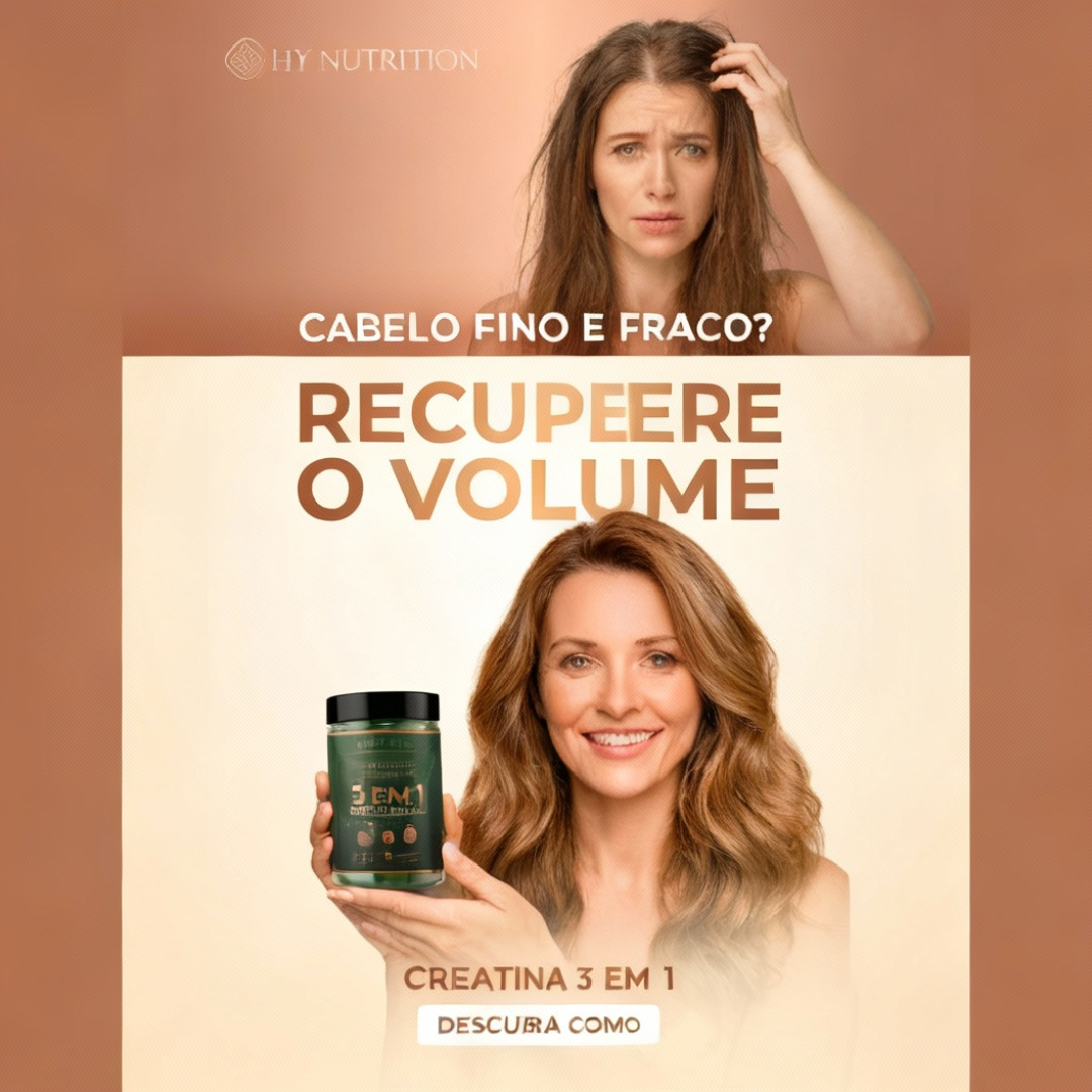 Creatina da Beleza – Creatina em 3 em 1 (Com Colágeno e Ácido Hialurônico)