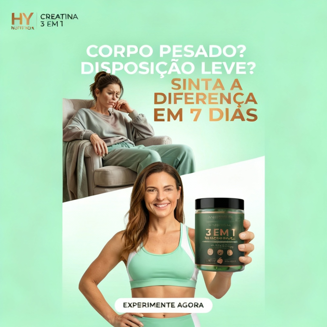 Creatina da Beleza – Creatina em 3 em 1 (Com Colágeno e Ácido Hialurônico)