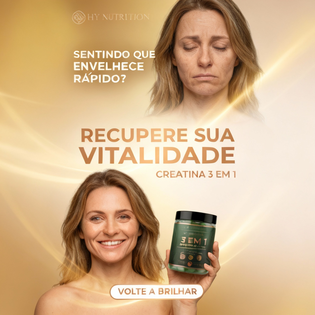Creatina da Beleza – Creatina em 3 em 1 (Com Colágeno e Ácido Hialurônico)