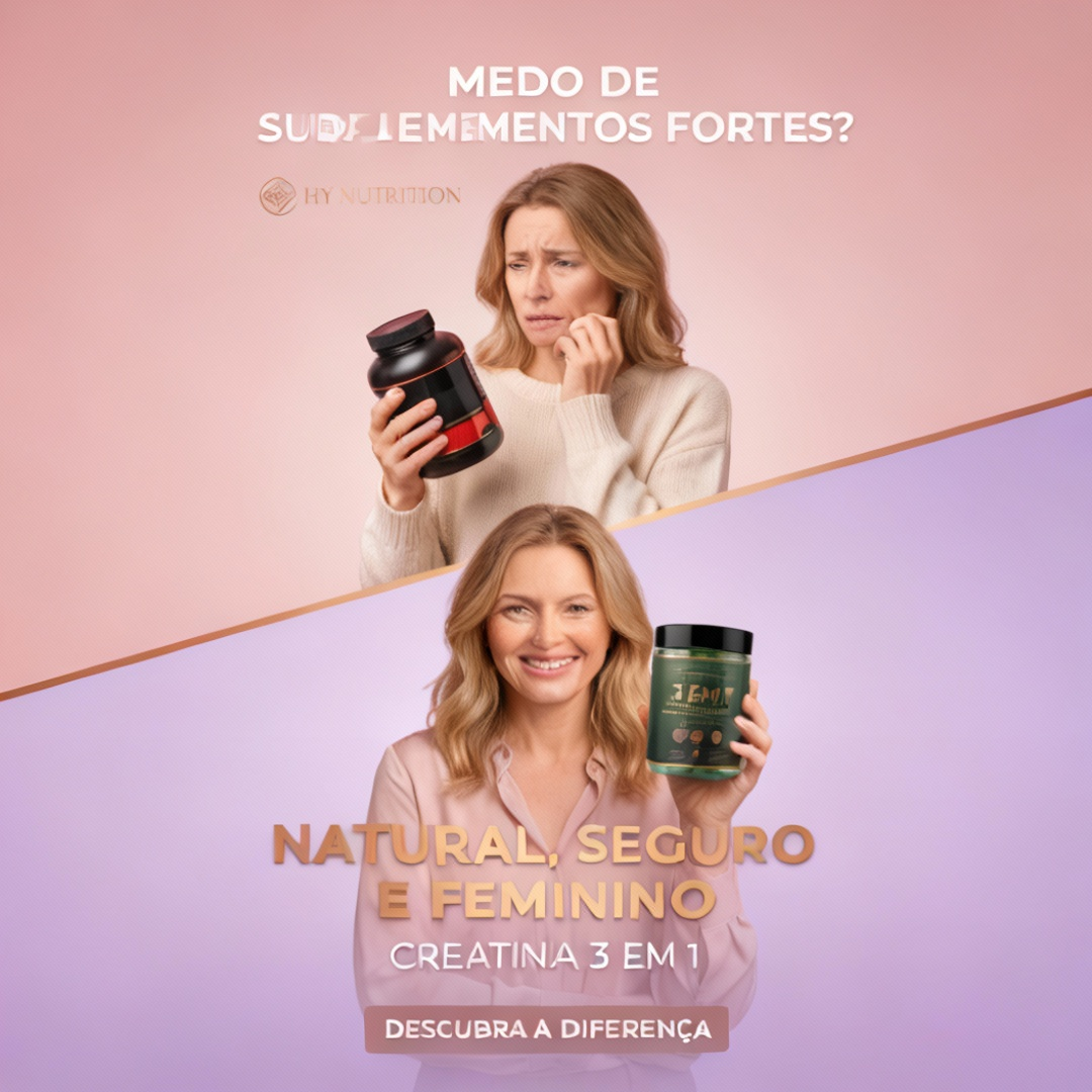 Creatina da Beleza – Creatina em 3 em 1 (Com Colágeno e Ácido Hialurônico)