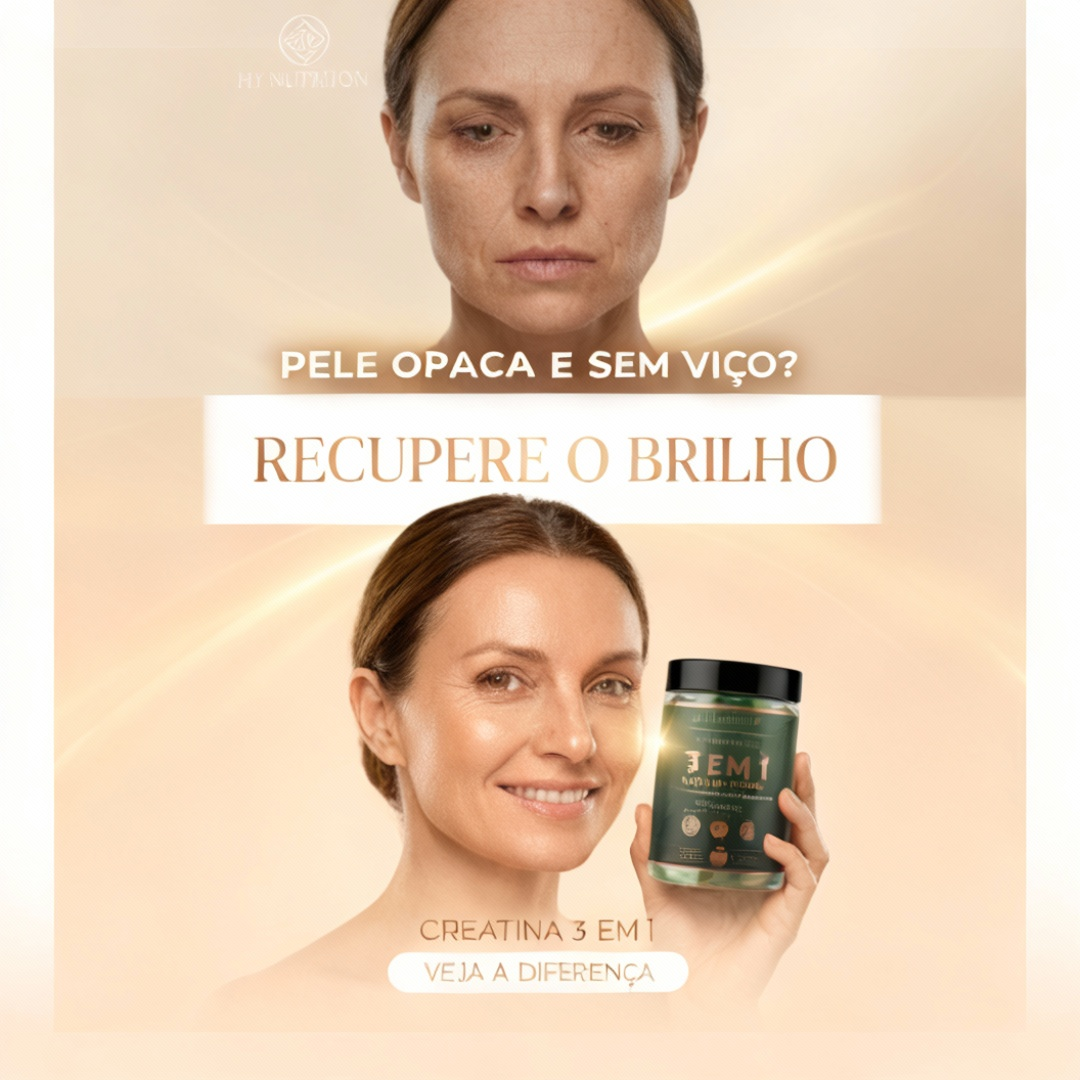 Creatina da Beleza – Creatina em 3 em 1 (Com Colágeno e Ácido Hialurônico)